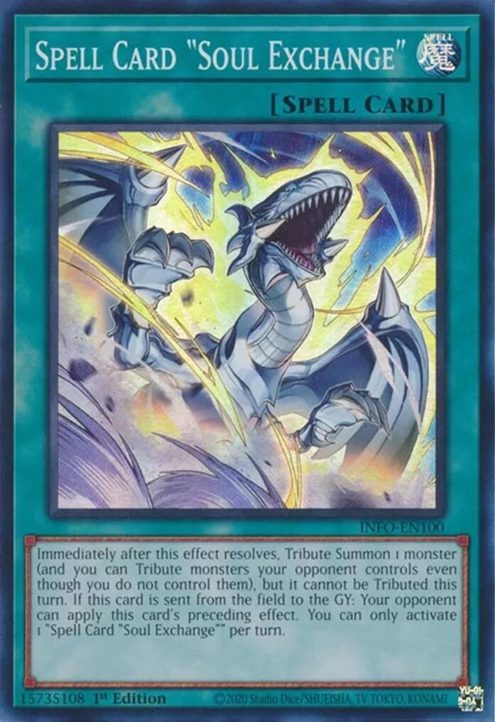 Spell Card "Soul Exchange" [INFO-EN100] Super Rare | Jomio and Rueliete's Cards and Comics