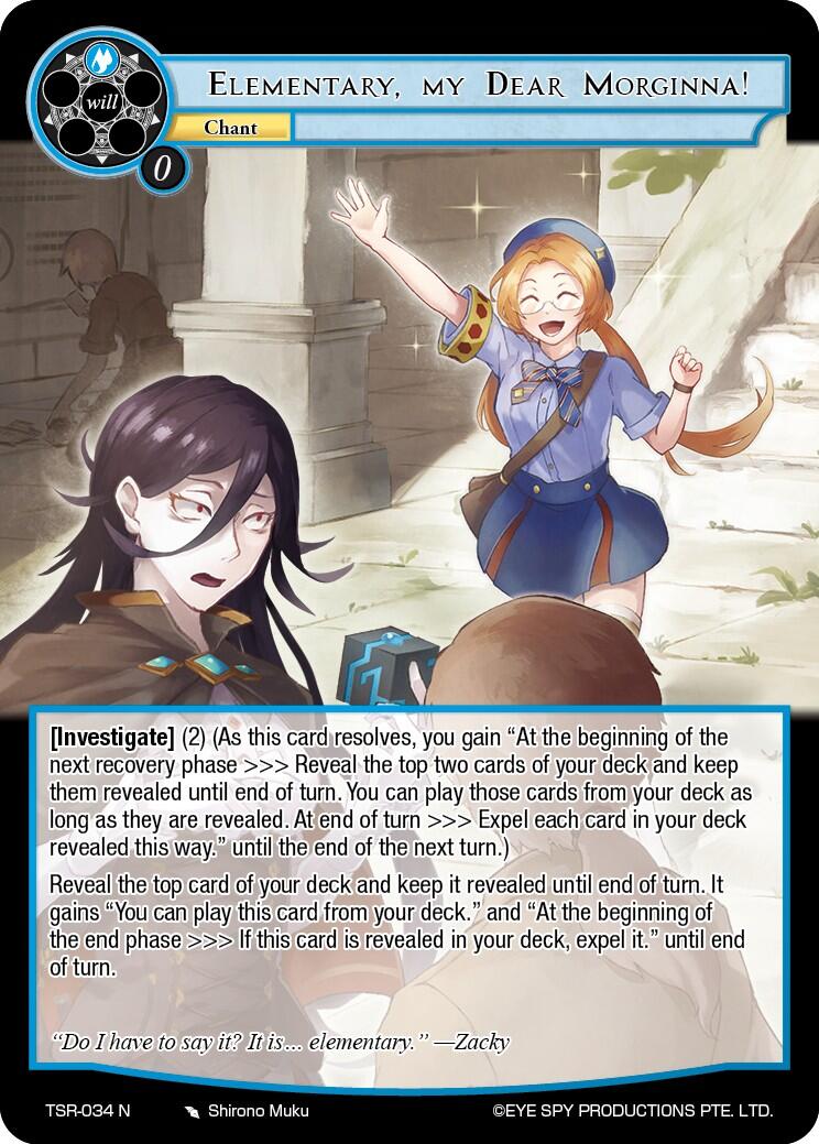 Elementary, my Dear Morginna! (TSR-034 N) [The Battle at the Sacred Ruins] | Jomio and Rueliete's Cards and Comics