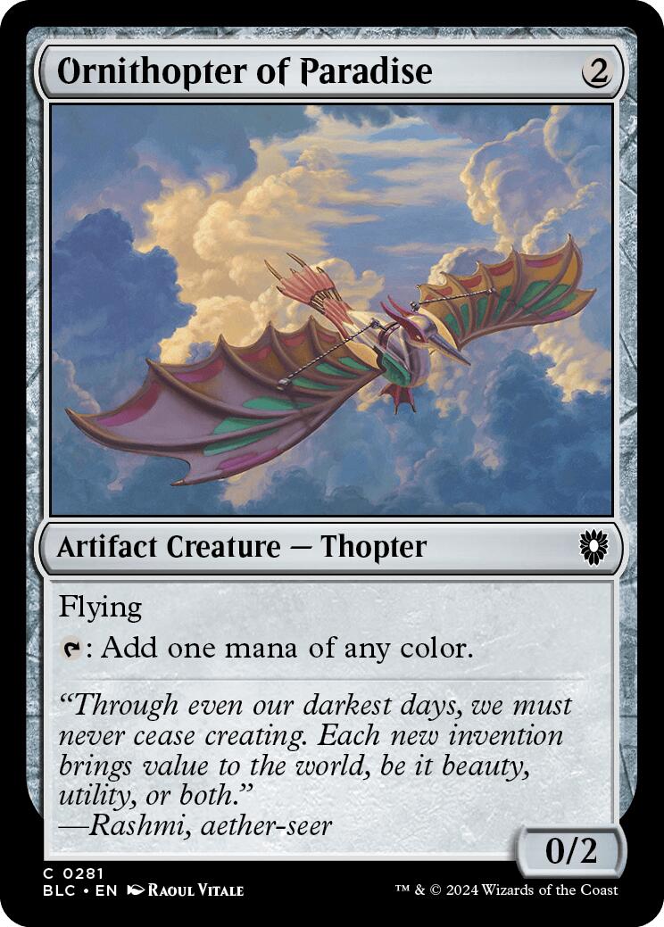 Ornithopter of Paradise [Bloomburrow Commander] | Jomio and Rueliete's Cards and Comics