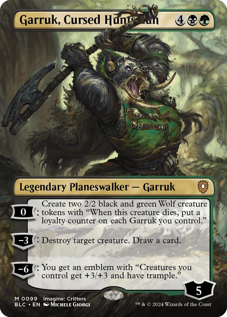 Garruk, Cursed Huntsman (Borderless) [Bloomburrow Commander] | Jomio and Rueliete's Cards and Comics