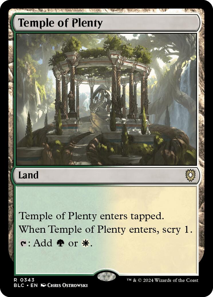 Temple of Plenty [Bloomburrow Commander] | Jomio and Rueliete's Cards and Comics