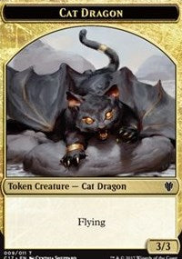 Cat Dragon // Dragon (006) Double-Sided Token [Commander 2017 Tokens] | Jomio and Rueliete's Cards and Comics