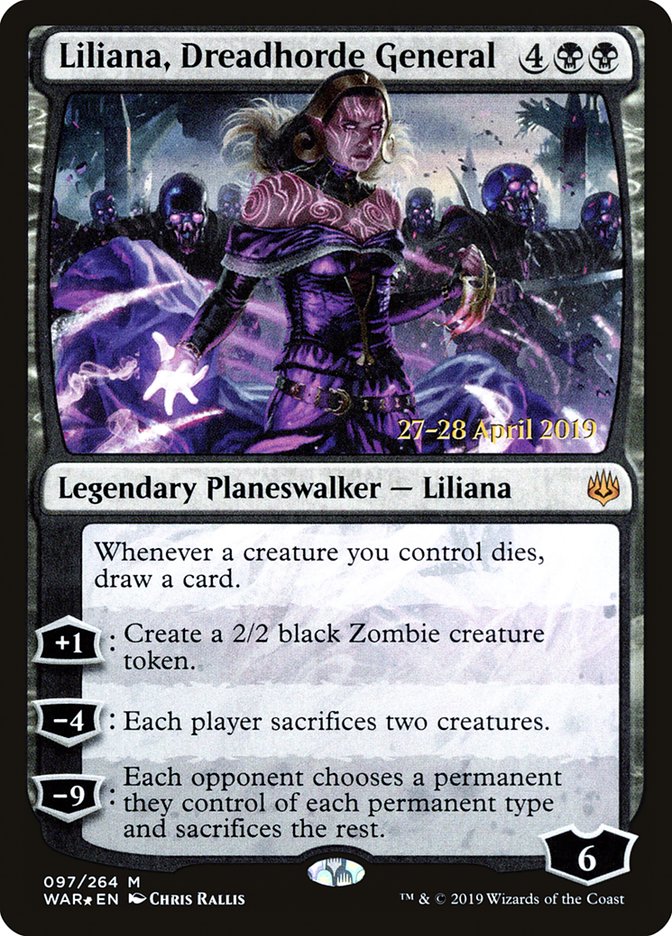 Liliana, Dreadhorde General [War of the Spark Prerelease Promos] | Jomio and Rueliete's Cards and Comics