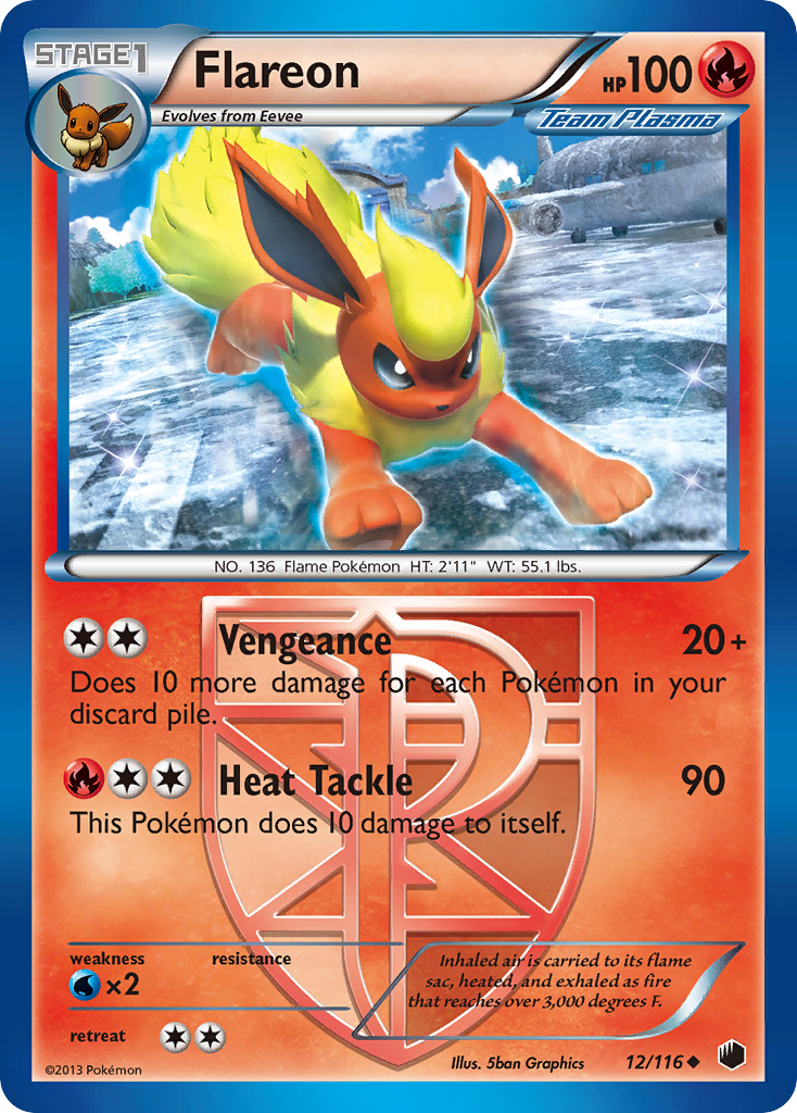 Flareon (12/116) [Black & White: Plasma Freeze] | Jomio and Rueliete's Cards and Comics