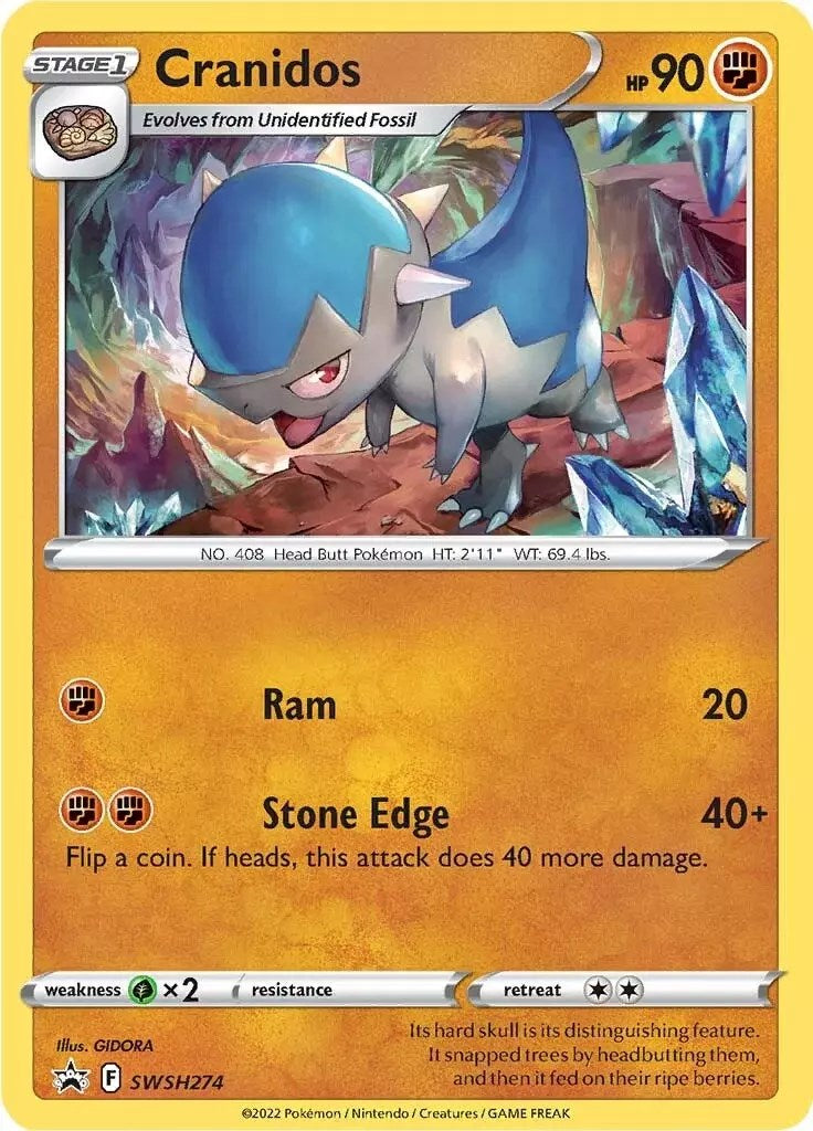 Cranidos (SWSH274) [Sword & Shield: Black Star Promos] | Jomio and Rueliete's Cards and Comics