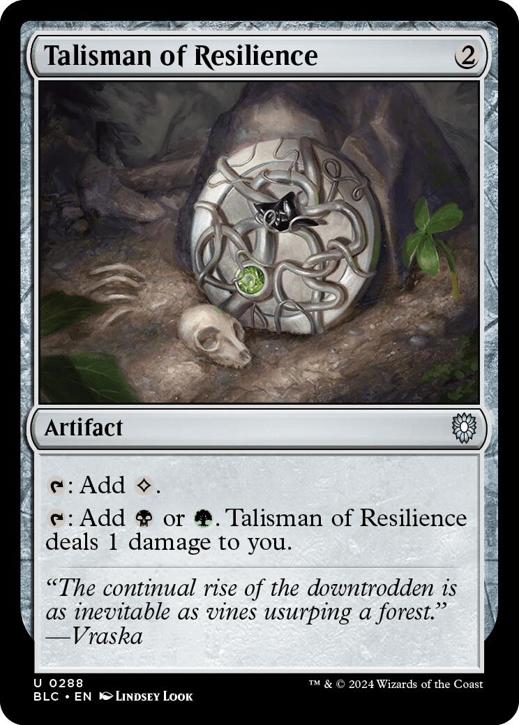 Talisman of Resilience [Bloomburrow Commander] | Jomio and Rueliete's Cards and Comics