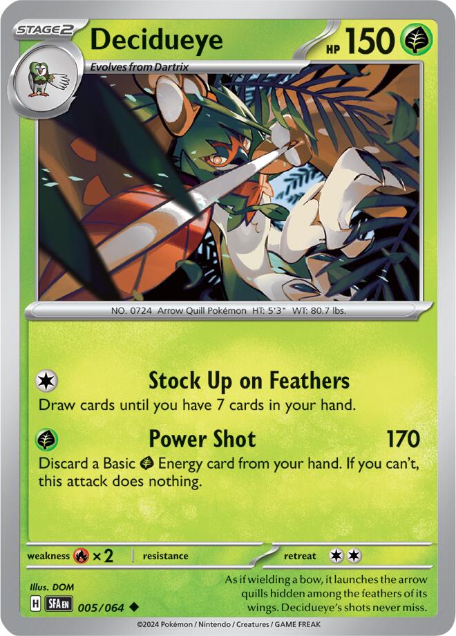 Decidueye (005/064) [Scarlet & Violet: Shrouded Fable] | Jomio and Rueliete's Cards and Comics