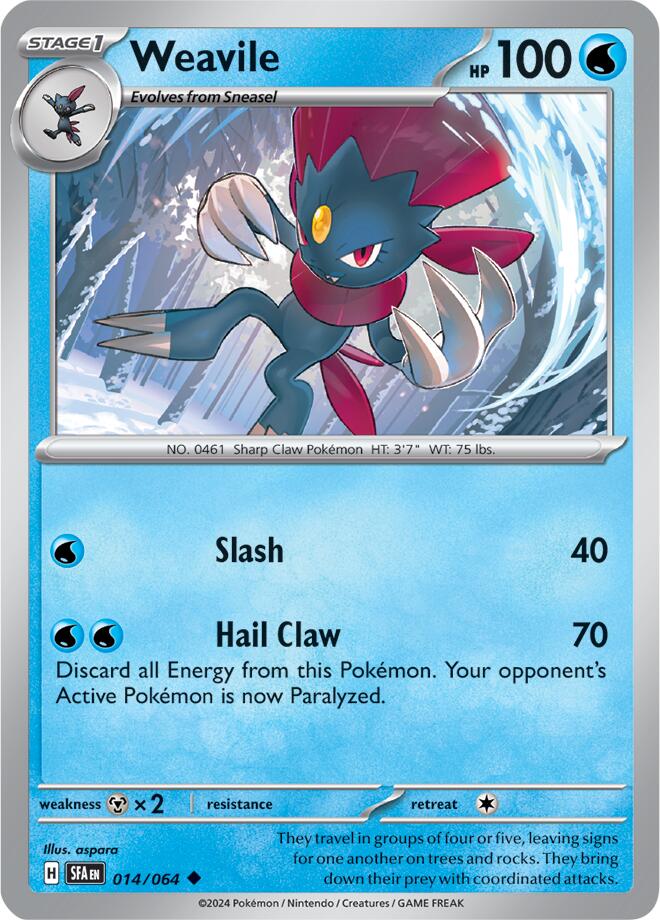 Weavile (014/064) [Scarlet & Violet: Shrouded Fable] | Jomio and Rueliete's Cards and Comics