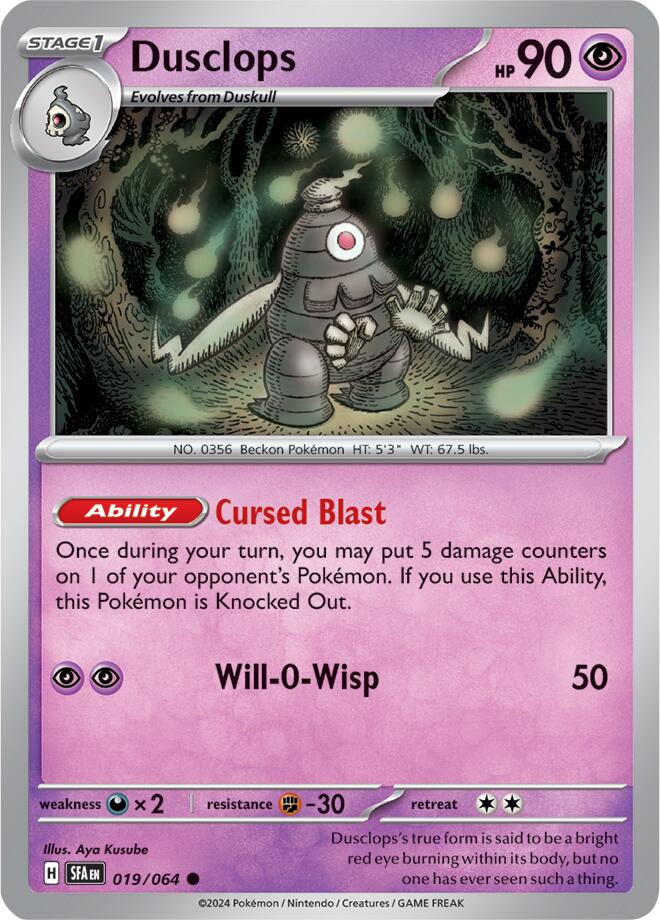 Dusclops (019/064) [Scarlet & Violet: Shrouded Fable] | Jomio and Rueliete's Cards and Comics