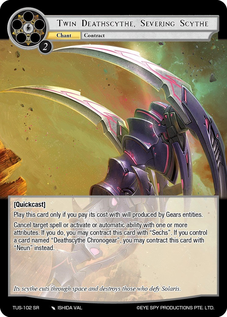 Twin Deathscythe, Severing Scythe // Deathscythe Chronogear (TUS-102 JR) [The Underworld of Secrets] | Jomio and Rueliete's Cards and Comics