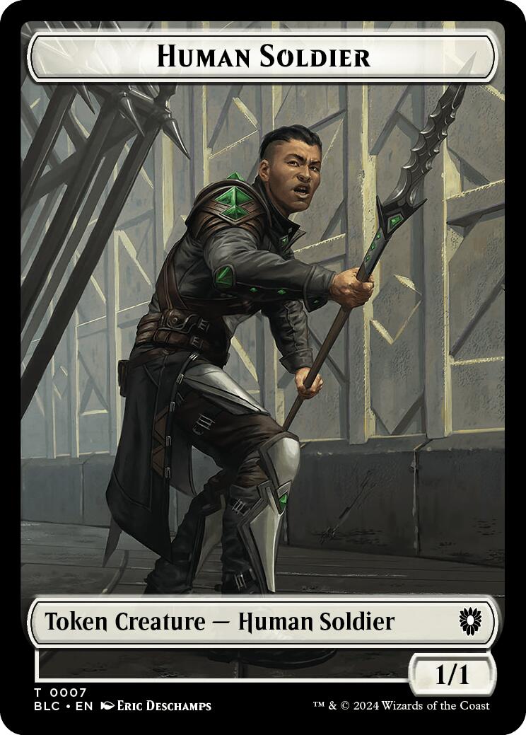 Human Soldier // Wolf (035) Double-Sided Token [Bloomburrow Commander Tokens] | Jomio and Rueliete's Cards and Comics