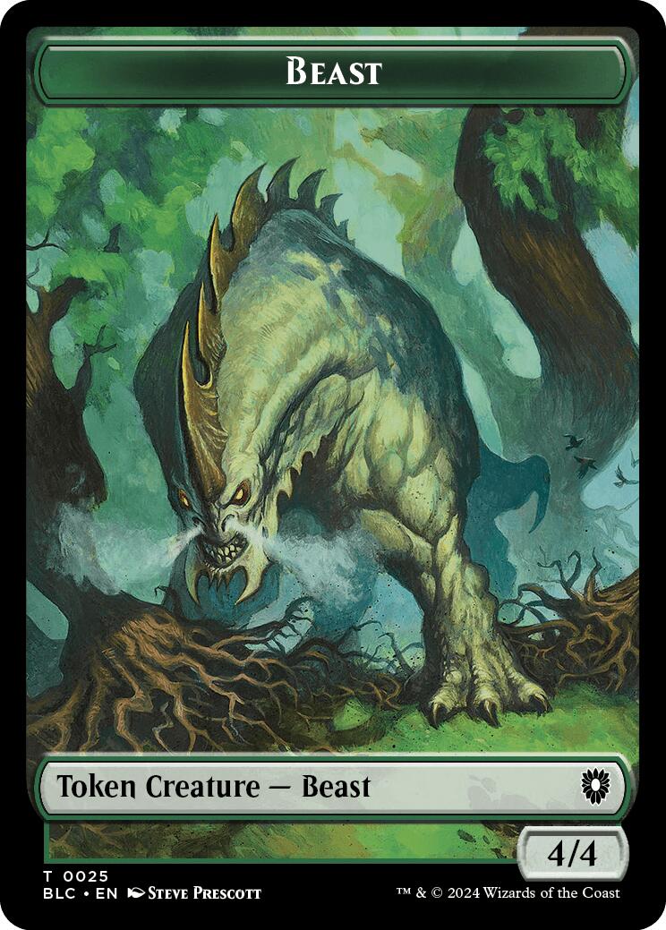 Cat // Beast (025) Double-Sided Token [Bloomburrow Commander Tokens] | Jomio and Rueliete's Cards and Comics