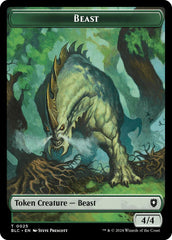 Cat // Beast (025) Double-Sided Token [Bloomburrow Commander Tokens] | Jomio and Rueliete's Cards and Comics