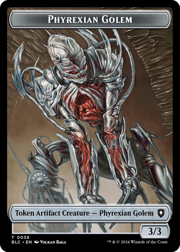 Phyrexian Golem // Faerie Double-Sided Token [Bloomburrow Commander Tokens] | Jomio and Rueliete's Cards and Comics