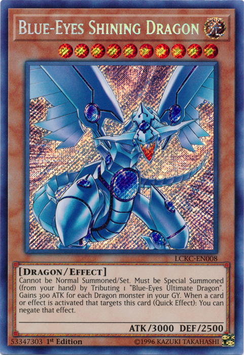 Blue-Eyes Shining Dragon [LCKC-EN008] Secret Rare | Jomio and Rueliete's Cards and Comics