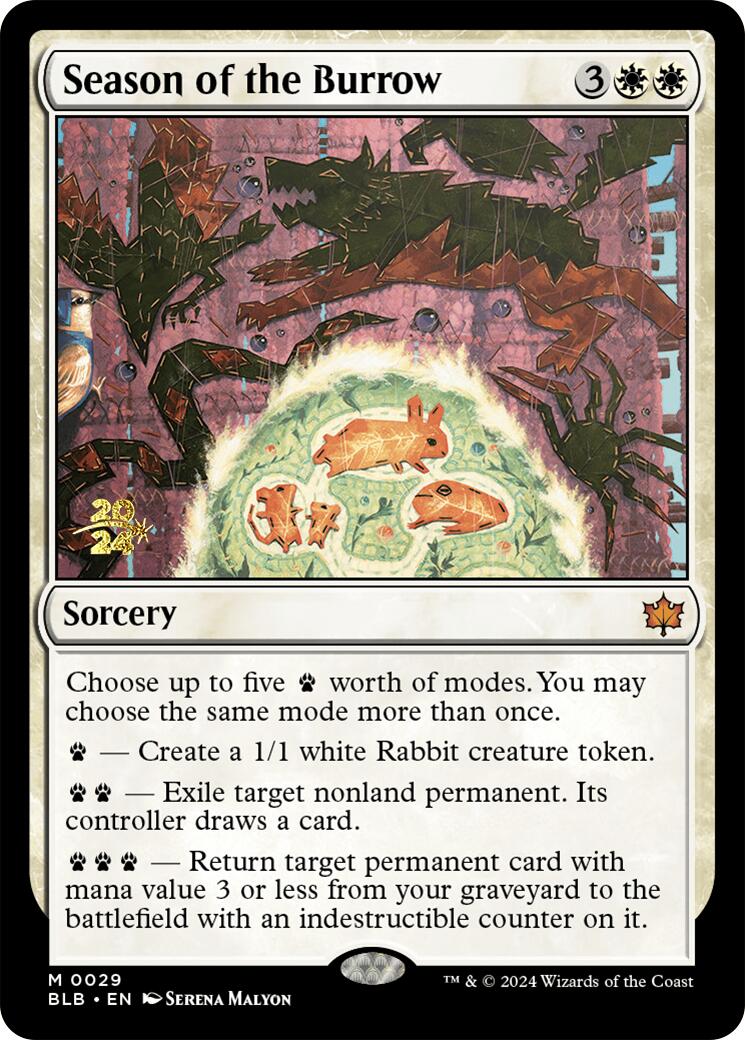 Season of the Burrow [Bloomburrow Prerelease Promos] | Jomio and Rueliete's Cards and Comics