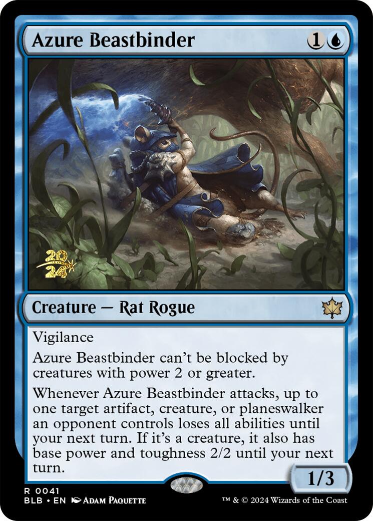 Azure Beastbinder [Bloomburrow Prerelease Promos] | Jomio and Rueliete's Cards and Comics