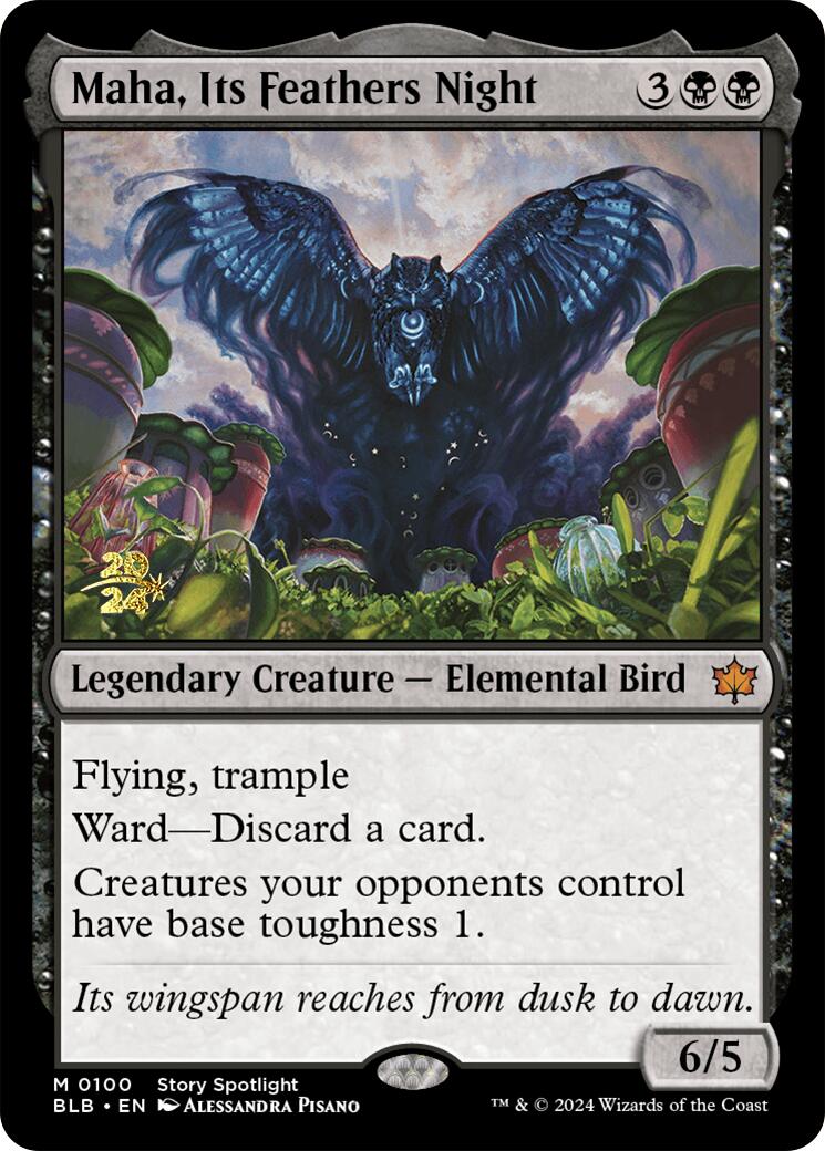 Maha, Its Feathers Night [Bloomburrow Prerelease Promos] | Jomio and Rueliete's Cards and Comics