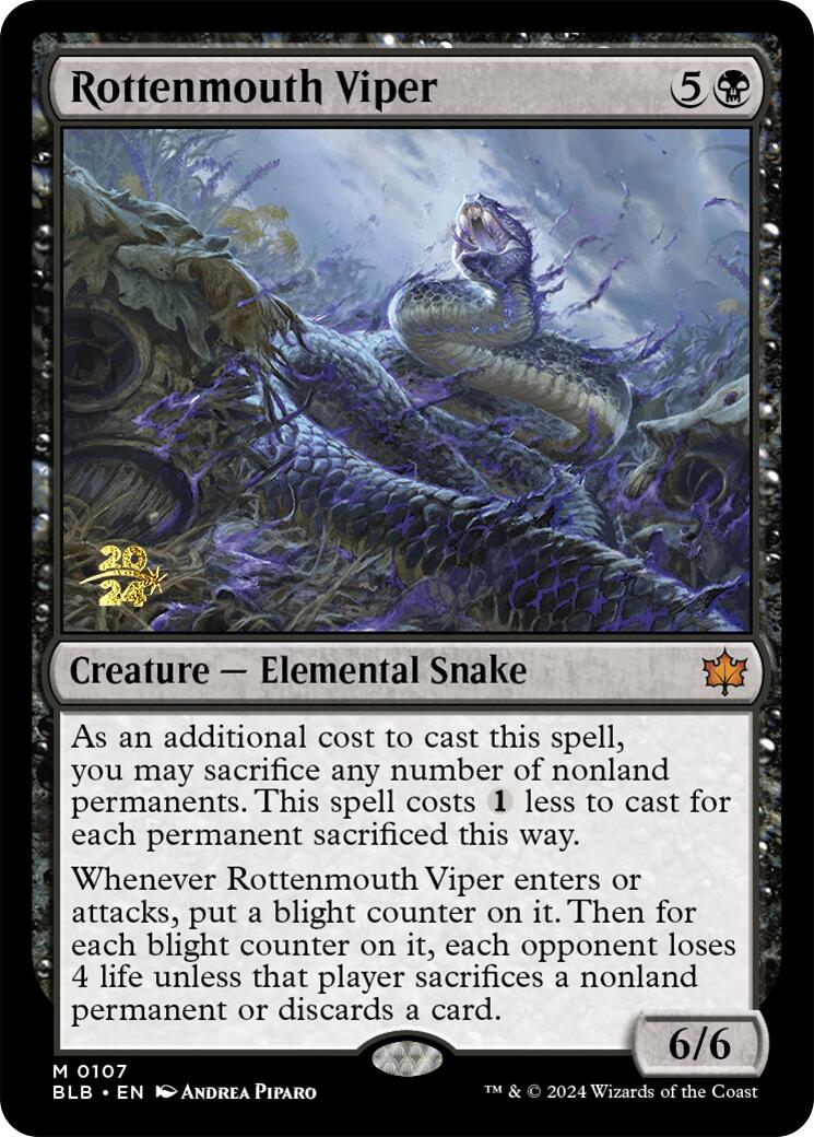 Rottenmouth Viper [Bloomburrow Prerelease Promos] | Jomio and Rueliete's Cards and Comics