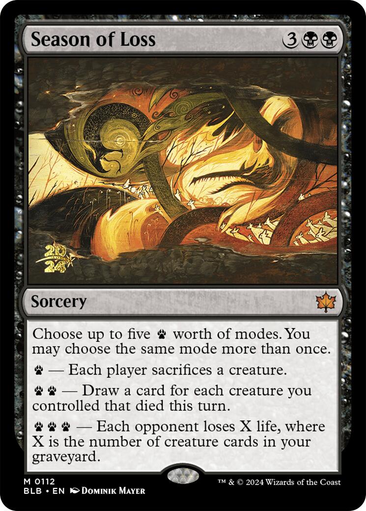 Season of Loss [Bloomburrow Prerelease Promos] | Jomio and Rueliete's Cards and Comics