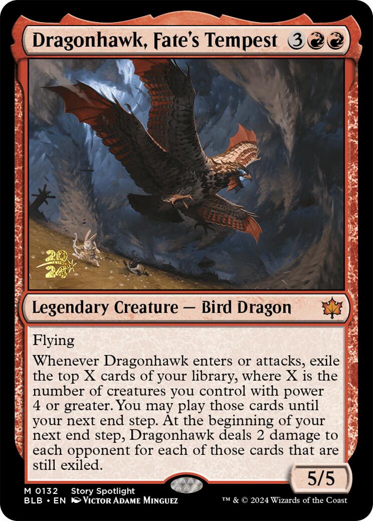 Dragonhawk, Fate's Tempest [Bloomburrow Prerelease Promos] | Jomio and Rueliete's Cards and Comics