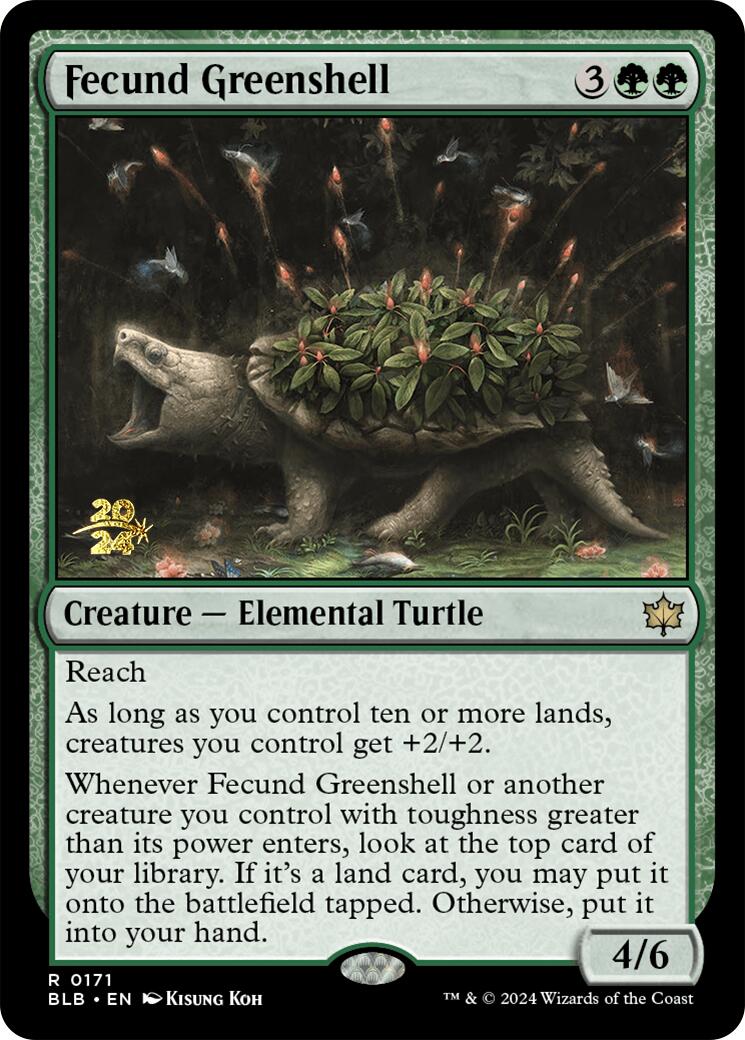 Fecund Greenshell [Bloomburrow Prerelease Promos] | Jomio and Rueliete's Cards and Comics