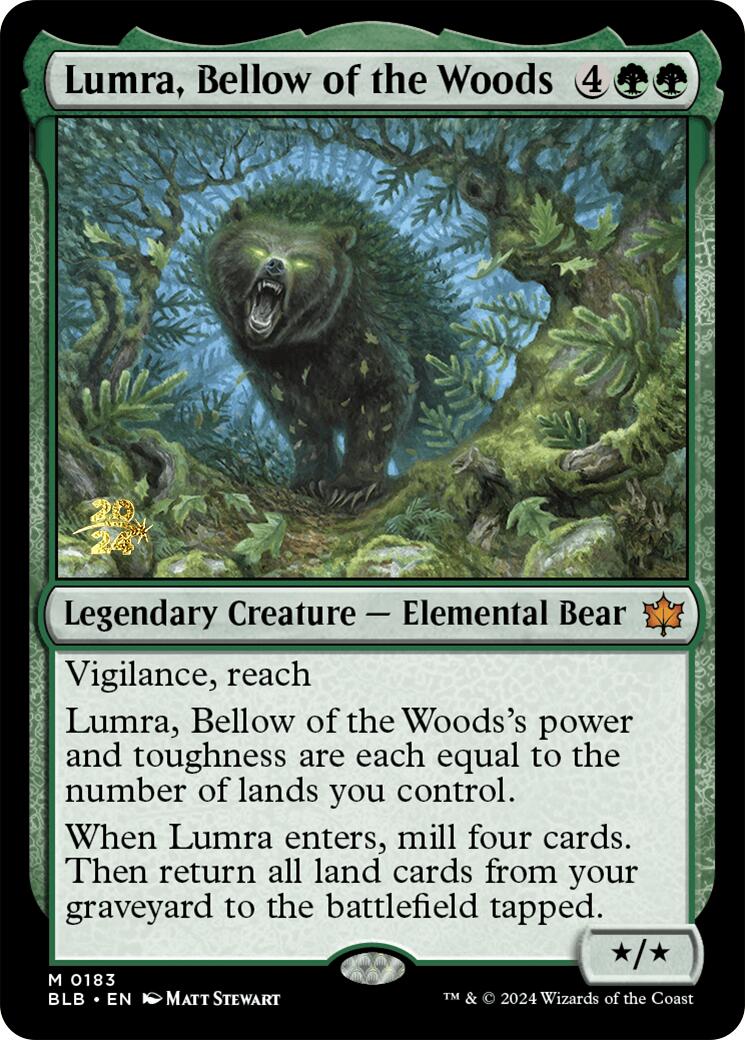 Lumra, Bellow of the Woods [Bloomburrow Prerelease Promos] | Jomio and Rueliete's Cards and Comics