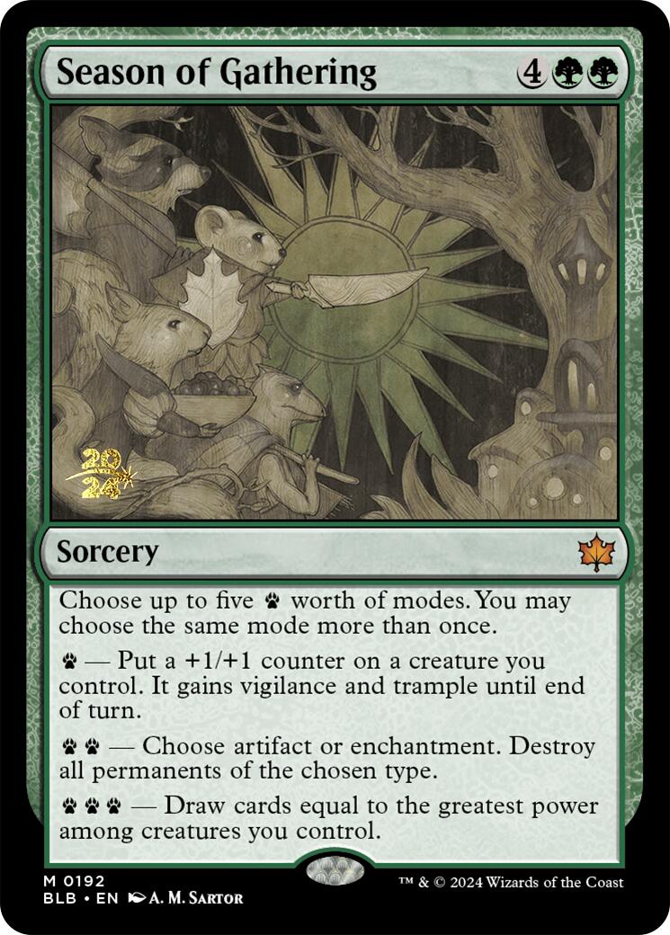 Season of Gathering [Bloomburrow Prerelease Promos] | Jomio and Rueliete's Cards and Comics