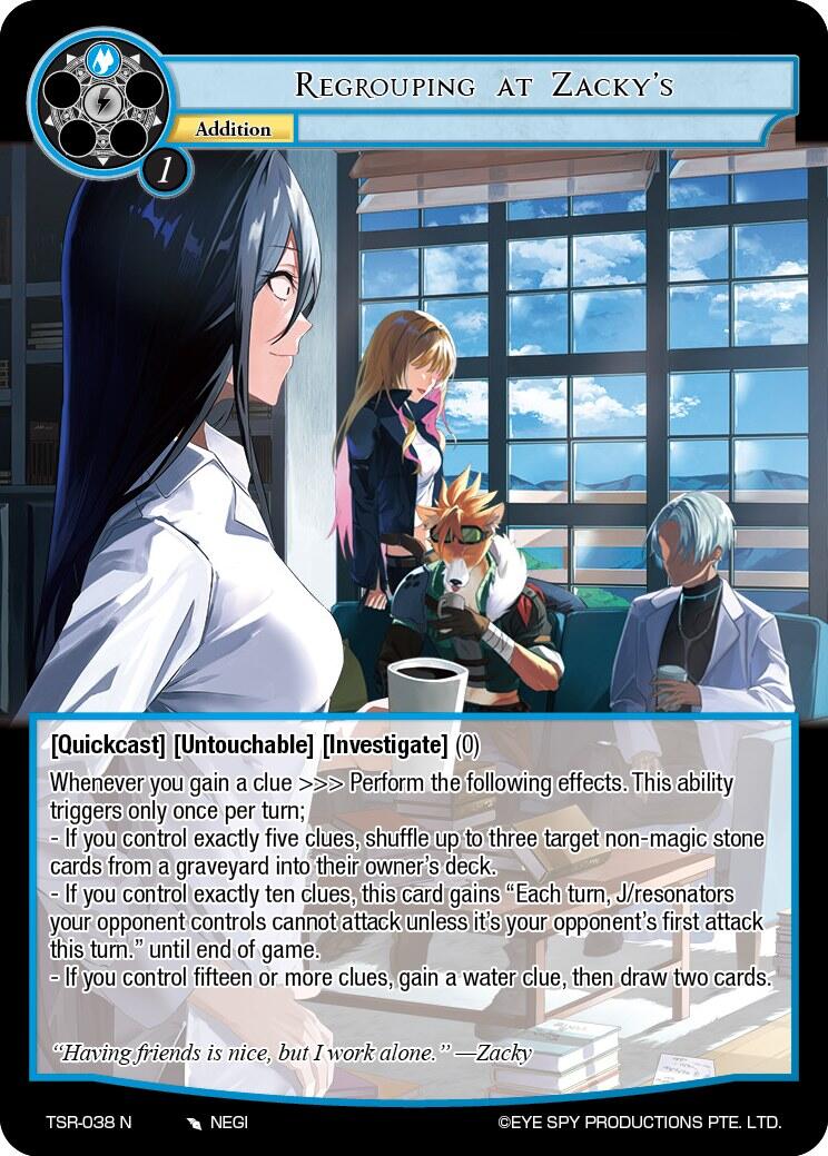 Regrouping at Zacky's (TSR-038 N) [The Battle at the Sacred Ruins] | Jomio and Rueliete's Cards and Comics