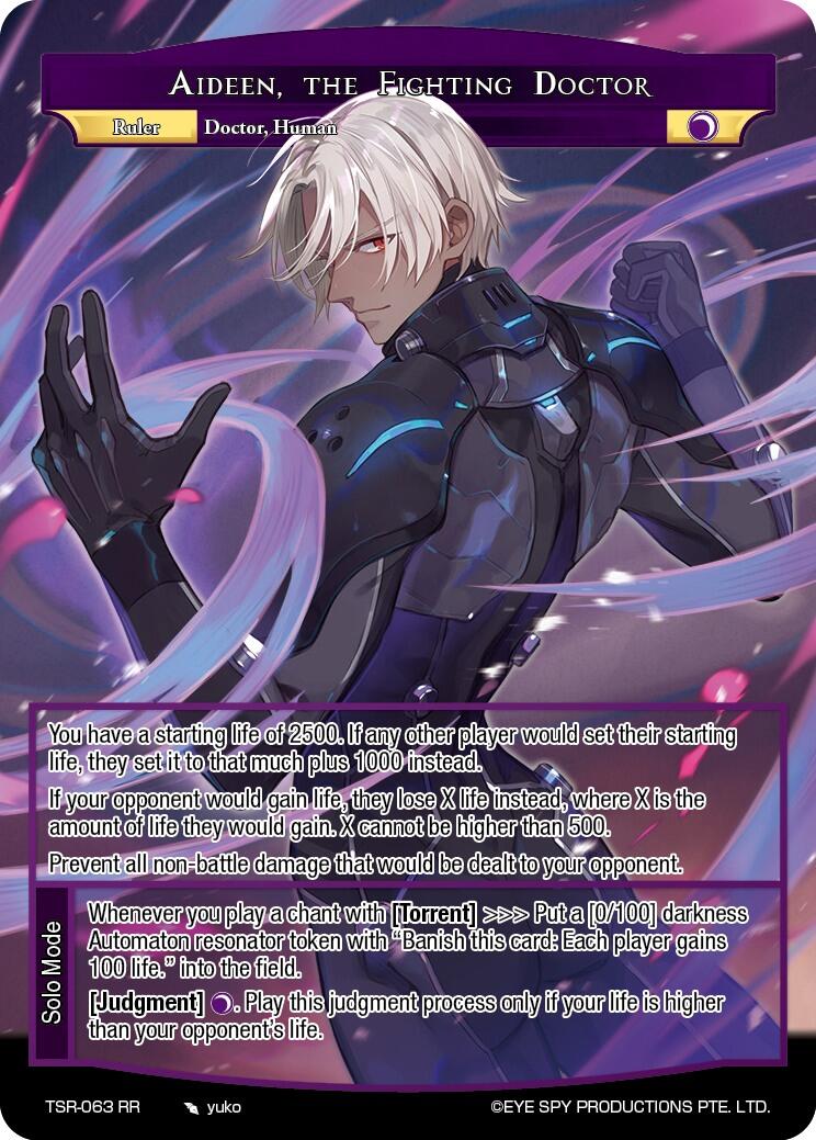 Aideen, The Fighting Doctor // Hippocratic, Negative Healing Suit (TSR-063 RR) [The Battle at the Sacred Ruins] | Jomio and Rueliete's Cards and Comics