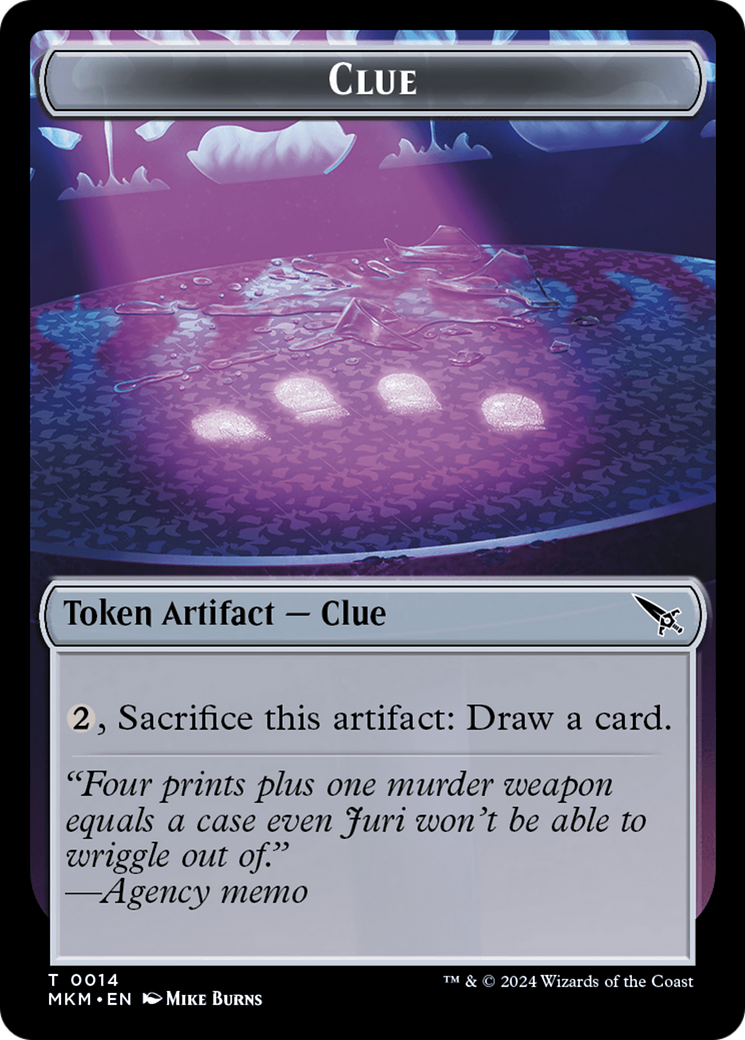 Clue (0014) // A 0041 Double-Sided Token [Murders at Karlov Manor Tokens] | Jomio and Rueliete's Cards and Comics