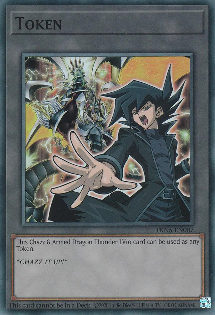 Token: Chazz & Armed Dragon Thunder LV10 [TKN5-EN007] Super Rare | Jomio and Rueliete's Cards and Comics