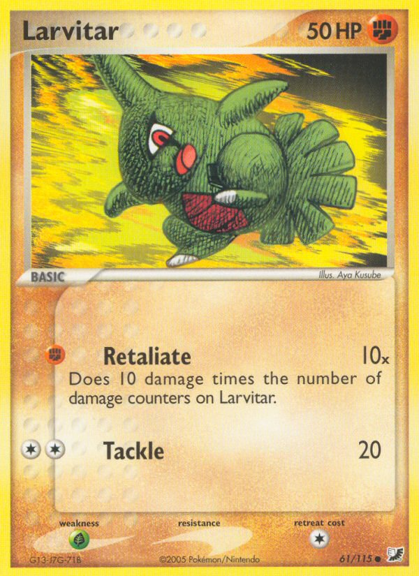 Larvitar (61/115) [EX: Unseen Forces] | Jomio and Rueliete's Cards and Comics