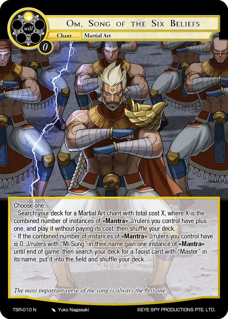 Om, Song Of The Six Beliefs (TSR-010 N) [The Battle at the Sacred Ruins] | Jomio and Rueliete's Cards and Comics