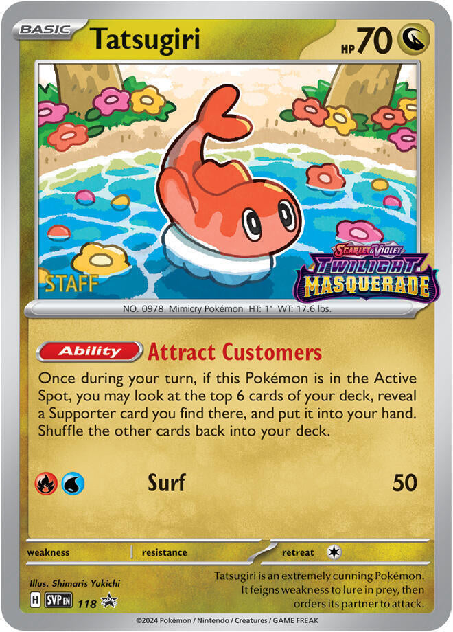 Tatsugiri (118) (Staff) [Scarlet & Violet: Black Star Promos] | Jomio and Rueliete's Cards and Comics