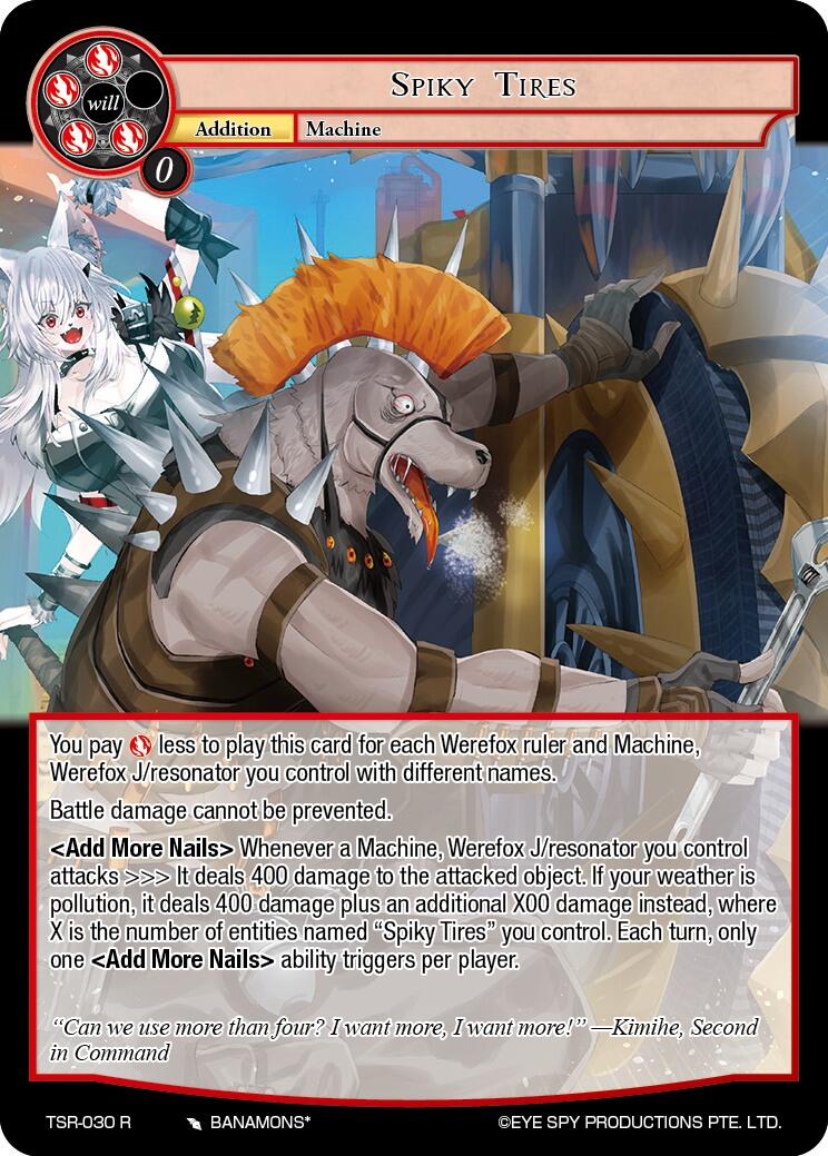Spiky Tires (TSR-030 R) [The Battle at the Sacred Ruins] | Jomio and Rueliete's Cards and Comics