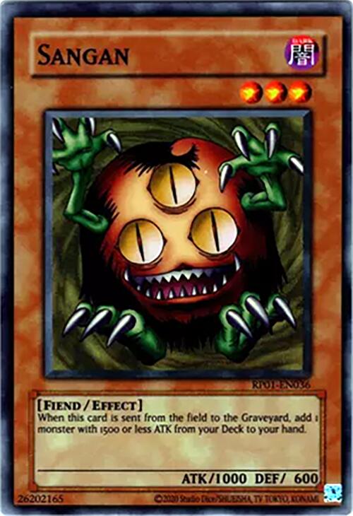 Sangan [RP01-EN036] Super Rare | Jomio and Rueliete's Cards and Comics