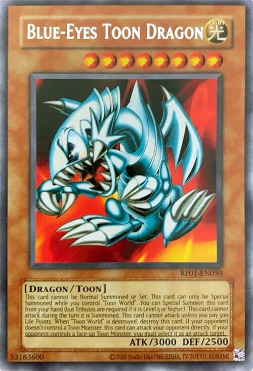 Blue-Eyes Toon Dragon [RP01-EN050] Rare | Jomio and Rueliete's Cards and Comics