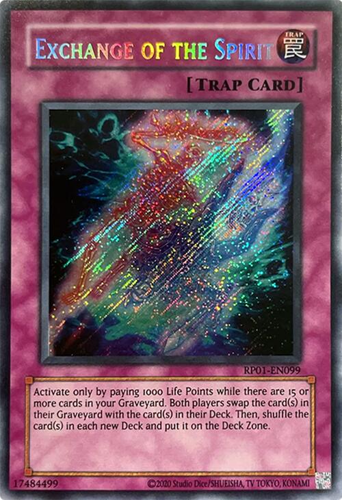 Exchange of the Spirit [RP01-EN099] Secret Rare | Jomio and Rueliete's Cards and Comics