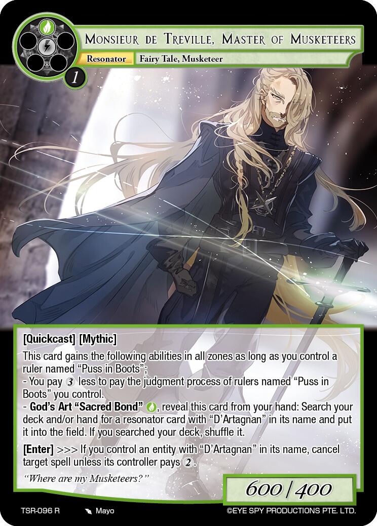Monsieur De Treville, Master Of Musketeers (TSR-096 R) [The Battle at the Sacred Ruins] | Jomio and Rueliete's Cards and Comics