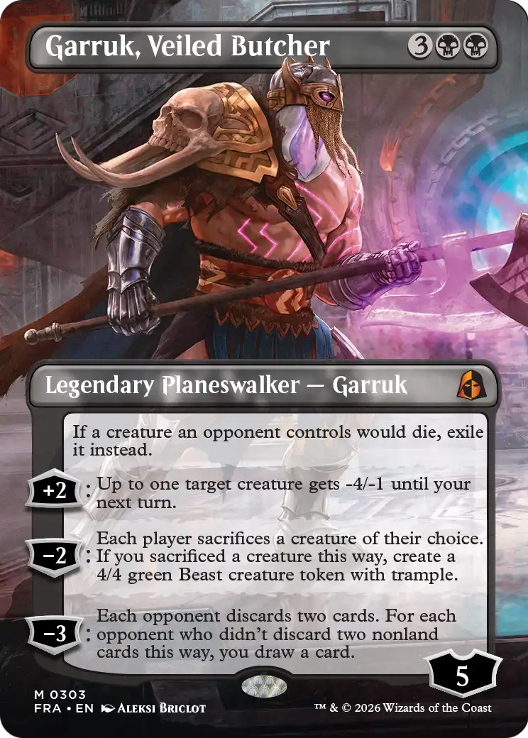 Garruk, Veiled Butcher (Borderless) [Reality Fracture] | Jomio and Rueliete's Cards and Comics
