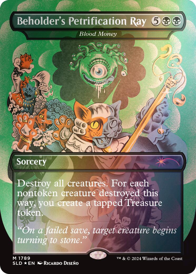 Beholder's Petrification Ray - Blood Money (Rainbow Foil) [Secret Lair Drop Series] | Jomio and Rueliete's Cards and Comics