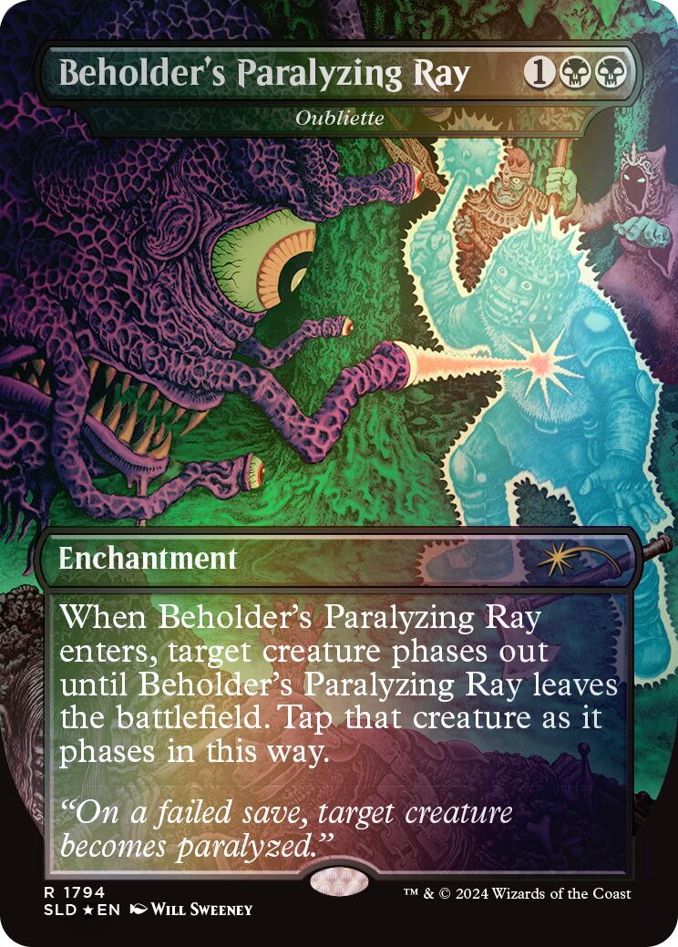 Beholder's Paralyzing Ray - Oubliette (Rainbow Foil) [Secret Lair Drop Series] | Jomio and Rueliete's Cards and Comics