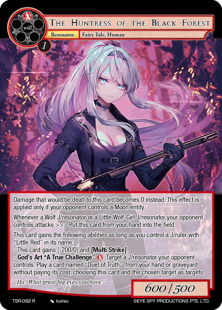 The Huntress of the Black Forest (TSR-092 R) [The Battle at the Sacred Ruins] | Jomio and Rueliete's Cards and Comics