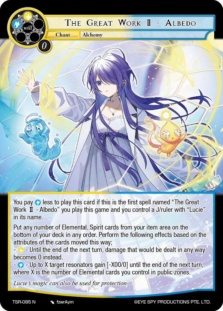 The Great Work II - Albedo (TSR-085 N) [The Battle at the Sacred Ruins] | Jomio and Rueliete's Cards and Comics