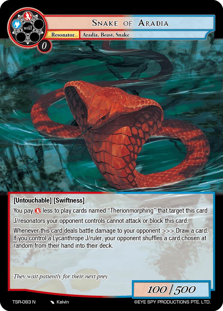 Snake of Aradia (TSR-083 N) [The Battle at the Sacred Ruins] | Jomio and Rueliete's Cards and Comics