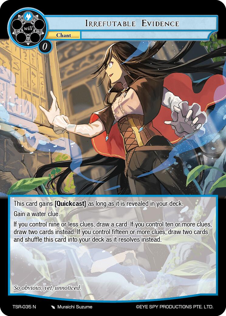 Irrefutable Evidence (TSR-035 N) [The Battle at the Sacred Ruins] | Jomio and Rueliete's Cards and Comics