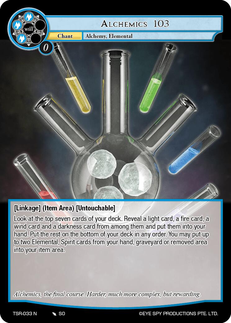Alchemics 103 (TSR-033 N) [The Battle at the Sacred Ruins] | Jomio and Rueliete's Cards and Comics