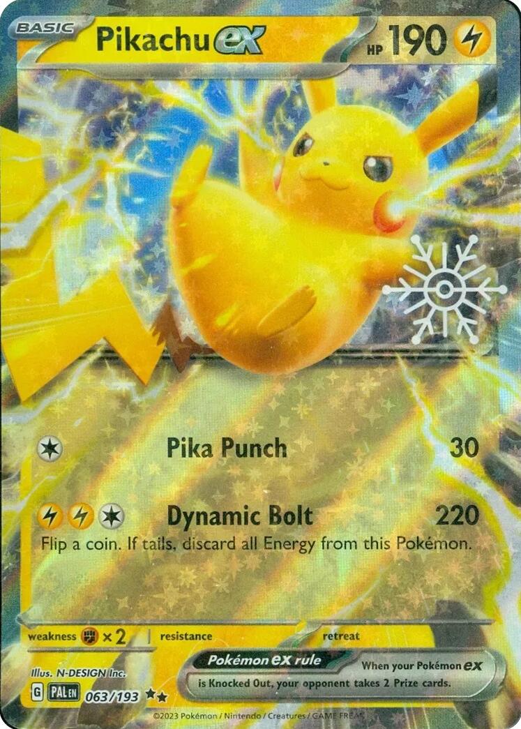 Pikachu ex (063/193) (Holiday Calendar) [Miscellaneous Cards] | Jomio and Rueliete's Cards and Comics