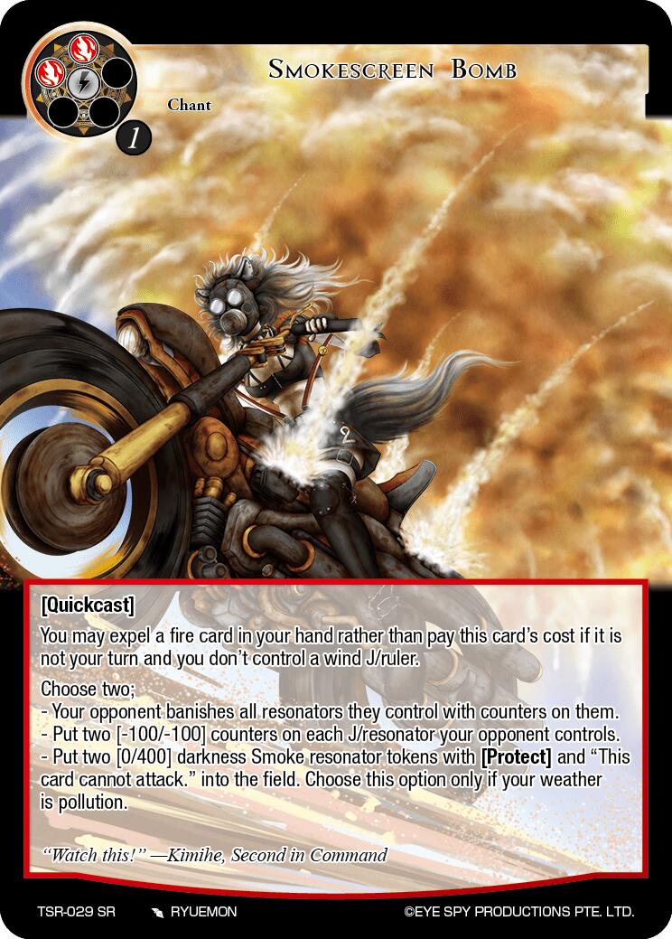 Smokescreen Bomb (TSR-029 SR) [The Battle at the Sacred Ruins] | Jomio and Rueliete's Cards and Comics